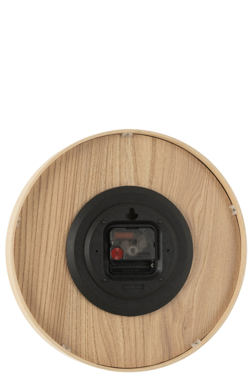 J-Line klok - multiplex/hout - licht naturel -  small - Ø 30 cm