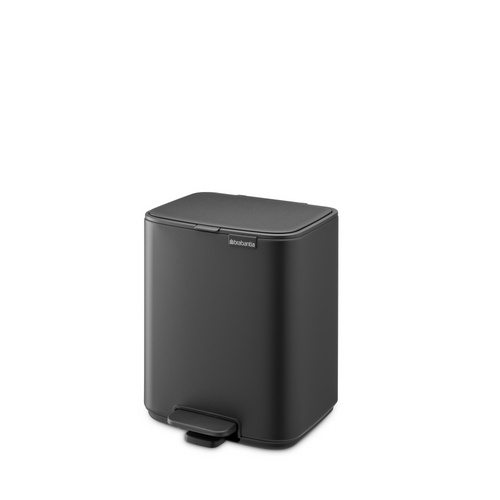 Brabantia Bo Pedaalemmer, 7 liter, stil sluitend, kunststof binnenemmer - Mineral Infinite Grey