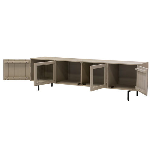 Giga Meubel Tv-Meubel Gita - Mangohout/Metaal/Glas - Taupe - 200cm - vtwonen shop