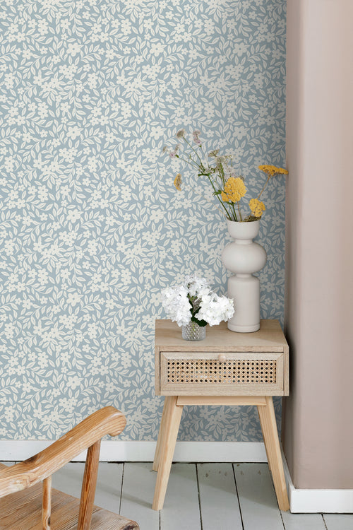 ESTAhome behang bloemetjes blauw - 50 x 900 cm - 131440 - vtwonen shop