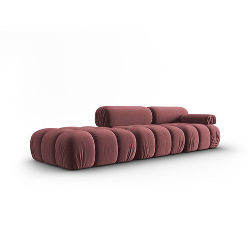 Cosmopolitan Design - Linker modulaire bank Cortina 4-zits, flueel roze - 94x282x70cm