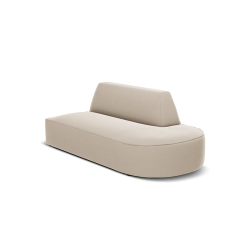 Cosmopolitan Design - Rechte modulaire bank Siena 2-zits, flueel beige - 93x181x69cm