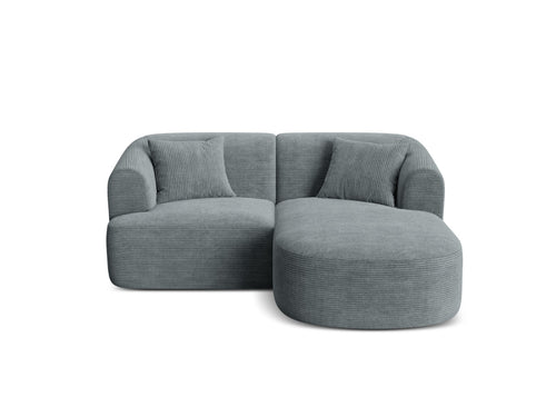 Cosmopolitan Design Modulaire hoekbank rechts Campi 3-zits, ribfluwelen donkergrijs - 156x180x70cm