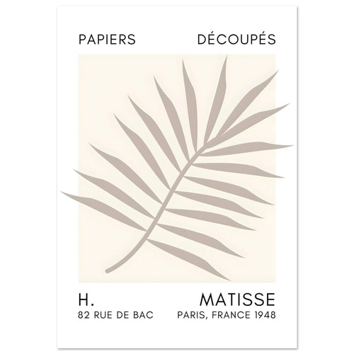 Artfulprints Poster met Lijst Matisse – Floral reef grey   - A4 21x29.7 cm - Grijs