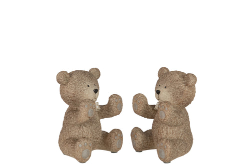 J-Line boekensteun Teddy - polyresin - lichtbruin - 2 stuks - vtwonen shop