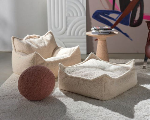 Wigiwama Vierkante Poef - Crème - vtwonen shop