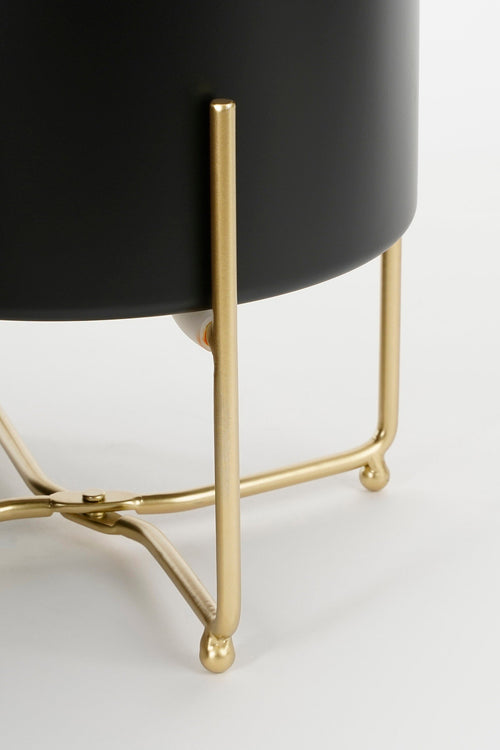 Mica Decorations Aries Bloempot op Standaard - Set van 3 - H32 x Ø24 cm - Zwart - vtwonen shop