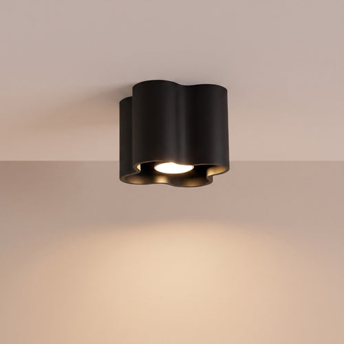 Sollux Lighting Plafondlamp OVIO 1 zwart GU10 - 12x12x10cm