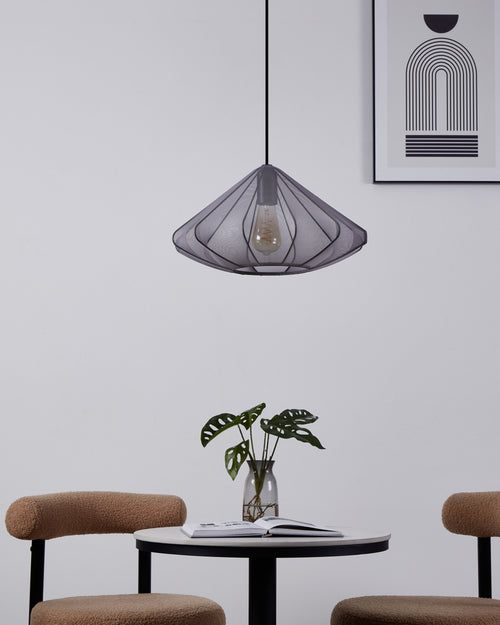 EGLO hanglamp Dolwen - e27 - ø 42,5 cm - zwart - textiel