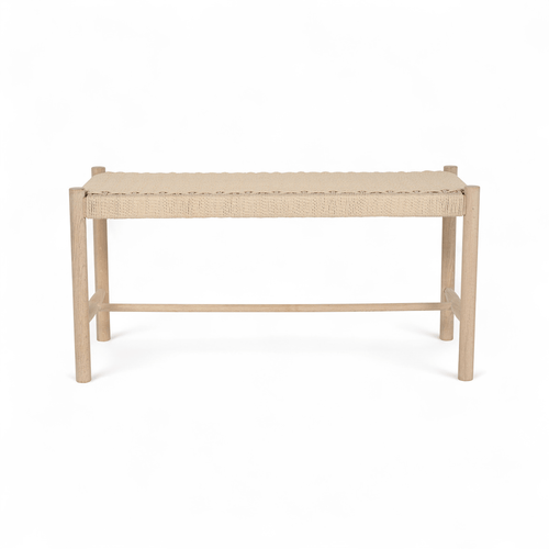 Furnhouse bankje Shine - Witte olie - Papiergaren - 36x90x45