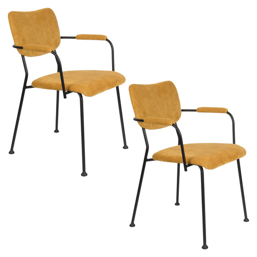 Zuiver Benson Eetkamerstoelen met armleuning Oker - Set van 2 - vtwonen shop