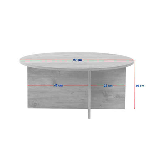 Calicosy - SOLEIL Salontafel met afgerond blad - Naturel - 90x90x40 cm