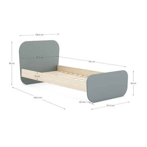 Calicosy - SIMON Bed - Groen - 195,4x106,5x90 cm