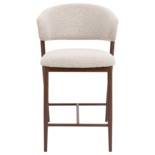 DÉJA Living Barstoel Skive - Zand/Walnoot - Zithoogte 67cm - Set van 2 - vtwonen shop