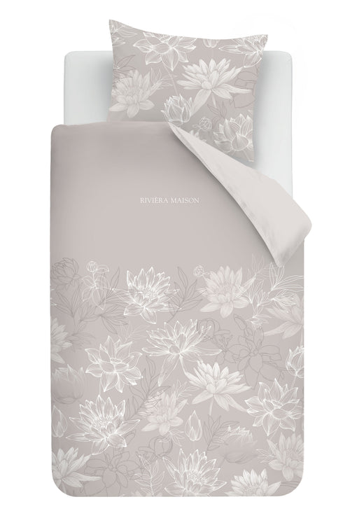 Rivièra Maison Dekbedovertrek Amelia - 140 x 200/220 cm - Taupe