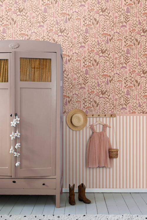 ESTAhome behang veldbloemen oudroze - 50 x 900 cm - 131547 - vtwonen shop