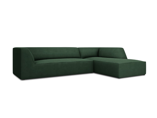 Micadoni rechter hoekbank Ruby 4-zits, structurele stof, groente - 180x273x69cm