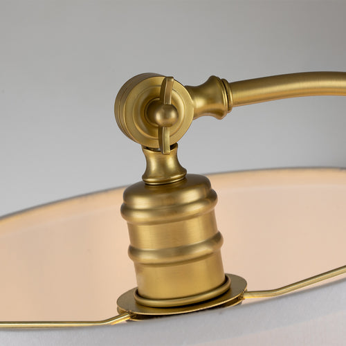Elstead Quoizel Jenkins Tafellamp met ronde taps toelopende kap van geborsteld messing