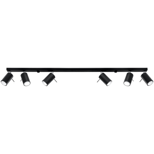 Sollux Lighting Plafondlamp RING 6L zwart - 118x6x16cm