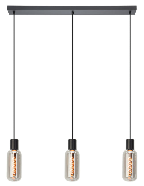 EGLO hanglamp Majone - e27 - smoke glas - 77 cm - zwart - vtwonen shop