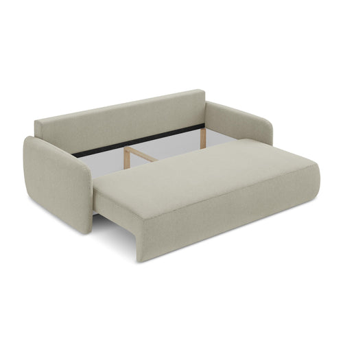 LaMiaSofa 3-zits slaapbank Corle - textuurstof - lichtbeige - 218x102x86