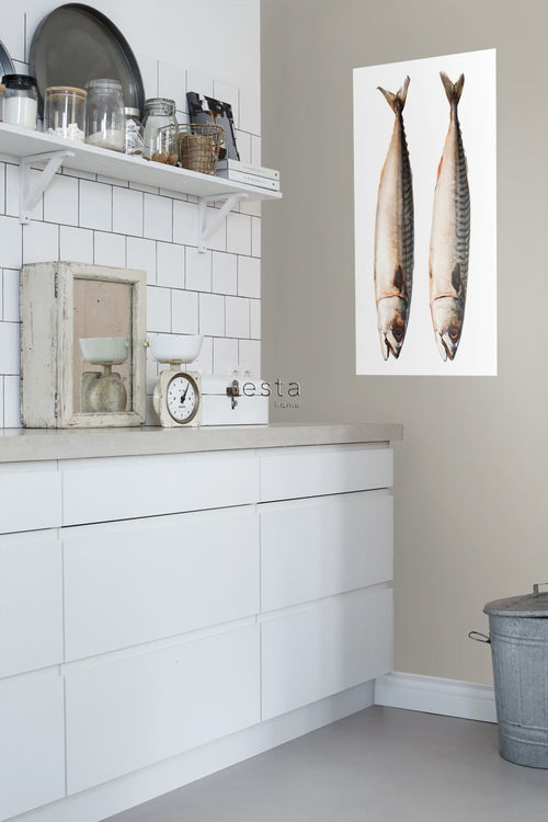 ESTAhome muursticker vissen grijs - 97 x 48.5 cm - 159040
