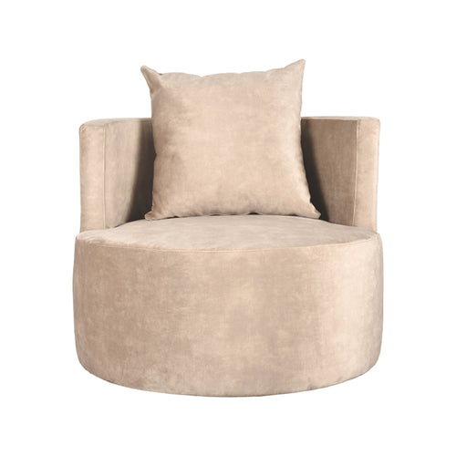 LABEL51 Fauteuil Evy - Zand Velvet - 90x90x75cm