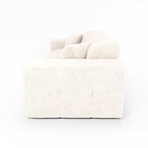 Premium Interiors - Bank COCOON - gewaafd fluweel crème 230cm