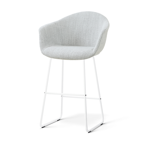 Nolon Nino-Otis barkruk grijs melange - wit onderstel - 75 cm - vtwonen shop