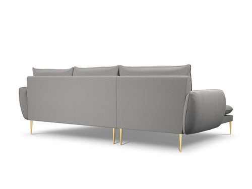 Cosmopolitan Design linker hoekbank Vienna 5-zits, boucle, grijs - 170x255x95cm