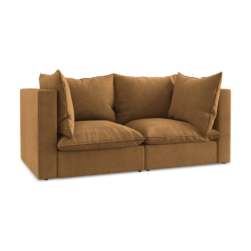 LaMiaSofa Tweezits modulaire bank Ravenna - textuurstof - terracotta - 180x90x77