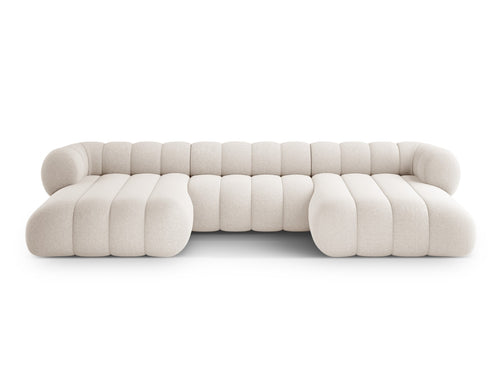 Cosmopolitan Design Panoramische bank Koge 6-zits, chenille lichtbeige - 165x348x70cm
