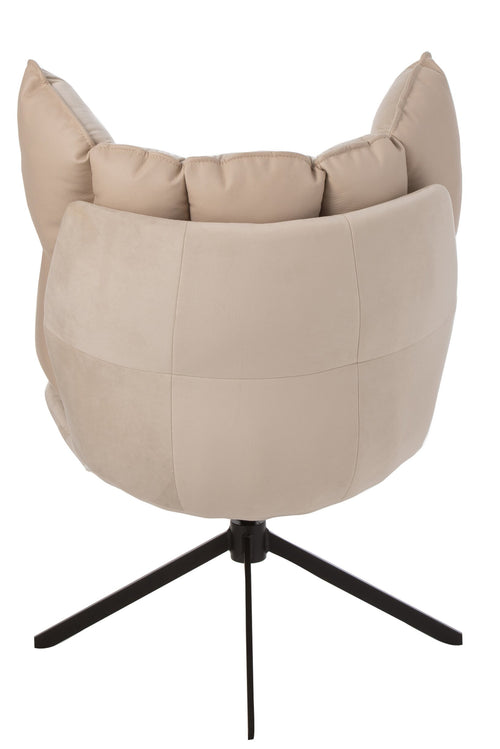 J-Line stoel Relax Kussen - textiel/metaal - beige