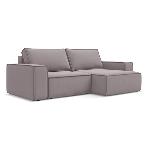 LaMiaSofa hoekbank rechts Livorno - velours - lavendel - 257x148x82