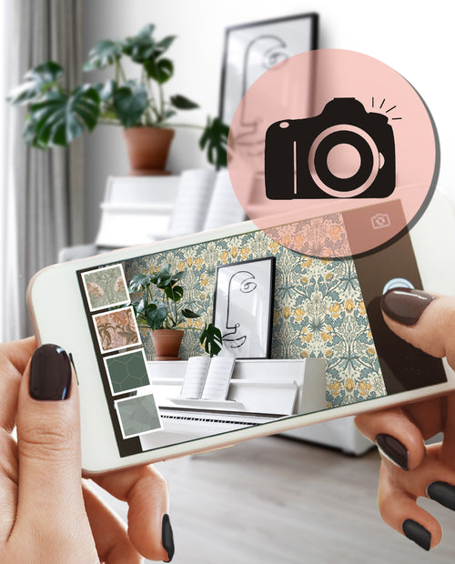 ESTAhome behang vintage bloemen in art nouveau stijl blauw en geel - 50 x 900 cm - 131181 - vtwonen shop