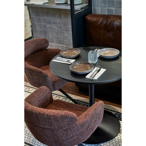 WOOOD eettafel rond vingerlas Tablo - Eiken - Blacknight - Ø80