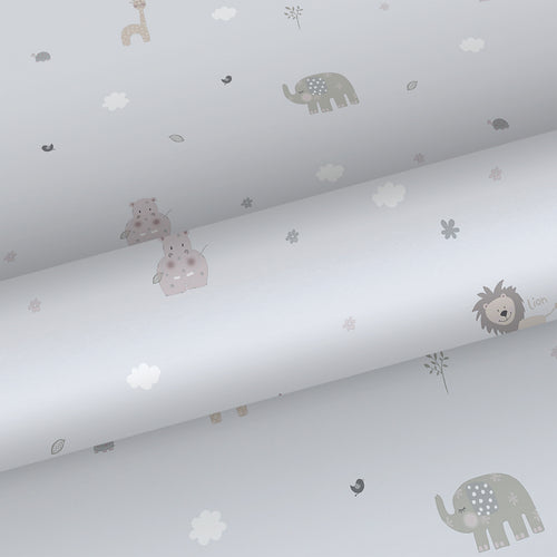 Sanders & Sanders behang dieren grijs - 53 cm x 10 m - 640561