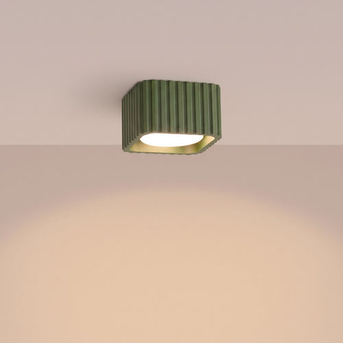 Sollux Lighting Plafondlamp RIFF 1 olijfgroen Gx53 - 10x10x6cm