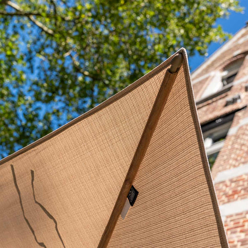 4 Seasons stokparasol Azzurro sand Ø300 cm solefin - houtlook frame