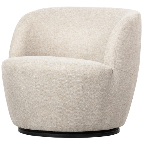 WOOOD draaibare fauteuil Serra - Polyester - Off White  - 75x70x69 - vtwonen shop