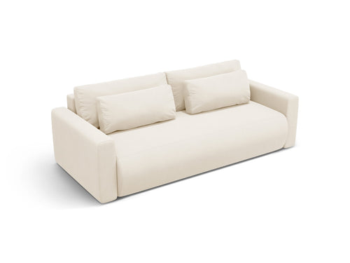 Cosmopolitan Design Slaapbank met opbergdoos Belfast 3-zits, flueel ivoor - 105x238x84cm