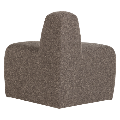 WOOOD eetbank hoek rond rugleuning Mojo - Bouclé - Bruin Melange - 83x100x74