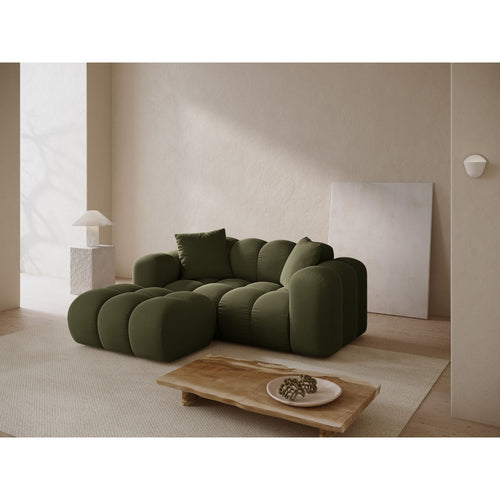 Cosmopolitan Design - Linker hoekbank Treno 2-zits, flueel groente - 164x180x70cm