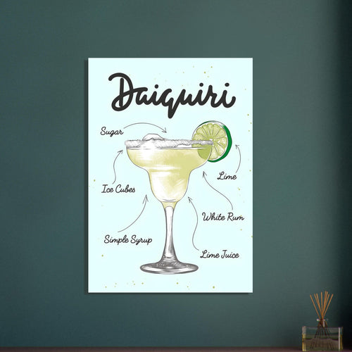 Artfulprints  Daiquiri cocktail – Illustratie   poster 70x100 cm