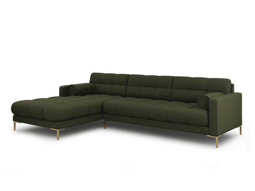Cosmopolitan Design linker hoekbank Bali 5-zits, structurele stof, groente - 185x293x75cm