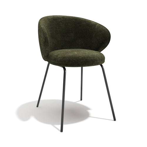 Sia Home - Set van 2 stoelen LUNA - getextureerd fluweel kaki 53.5cm