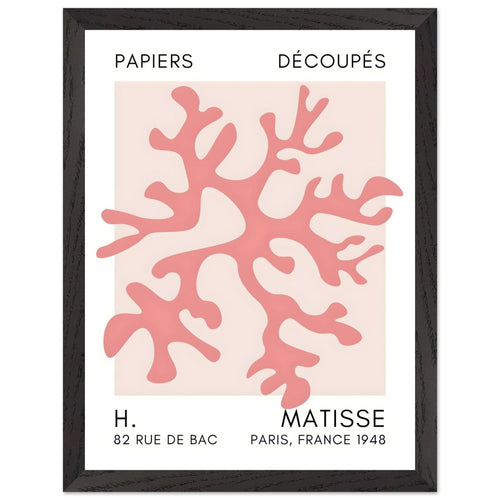 Artfulprints Poster met Lijst Matisse – Dreamy coral flower taupe   - 30x40 cm - Taupe