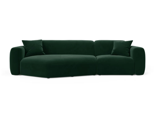 Cosmopolitan Design Modulaire hoekbank links Strino 3-zits, flueel flessengroen - 136x308x78cm
