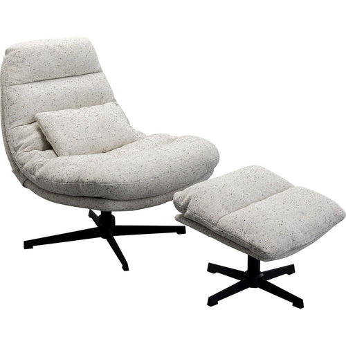 Kare Design Draaifauteuil en Voetsteun Columbia - vtwonen shop