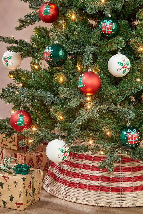 Mica Decorations Kerstballen Set - 9 Stuks - Ø8 cm - Onbreekbaar - Wit, Rood, Groen - vtwonen shop